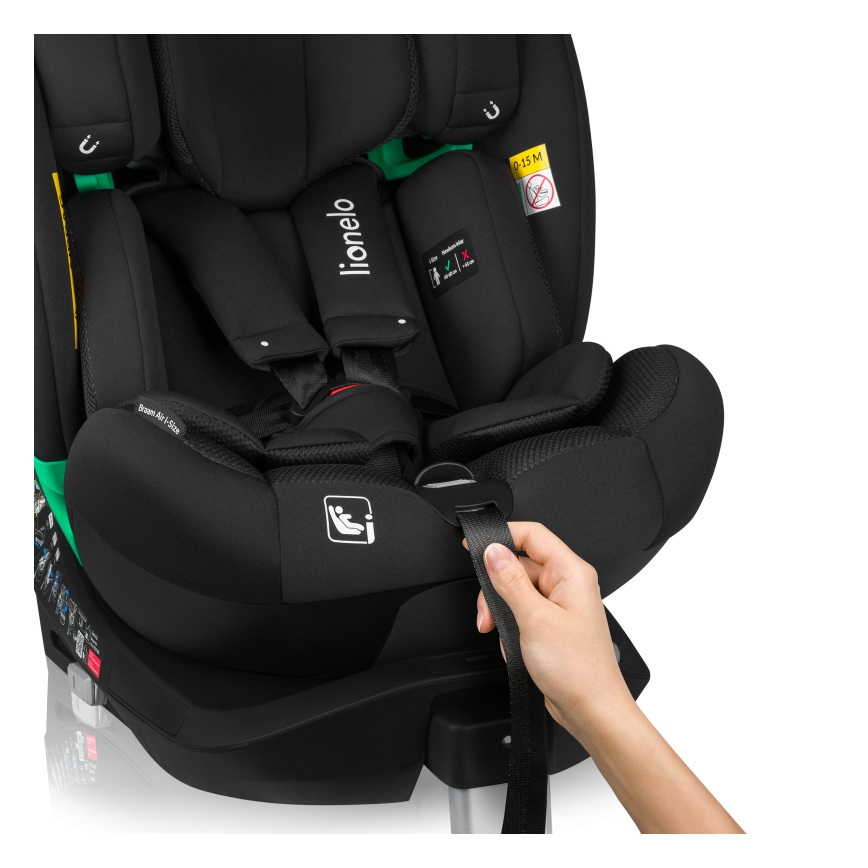 Lionelo - Sukama automobilinė kėdutė su baze BRAAM AIR i-Size 40-150 cm Black Carbon