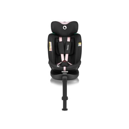 Lionelo - Automobilinė kėdutė su pagrindu, sukama NAVY i-Size 40-150 cm juoda/rožinė