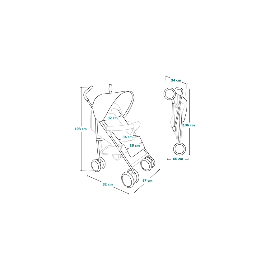Lionelo - skėtinis vežimėlis ELIA pilkas