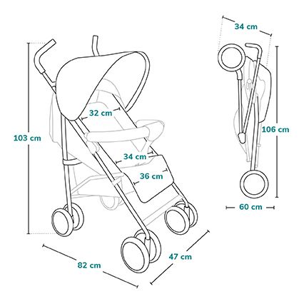 Lionelo - skėtinis vežimėlis ELIA tamsiai pilkas