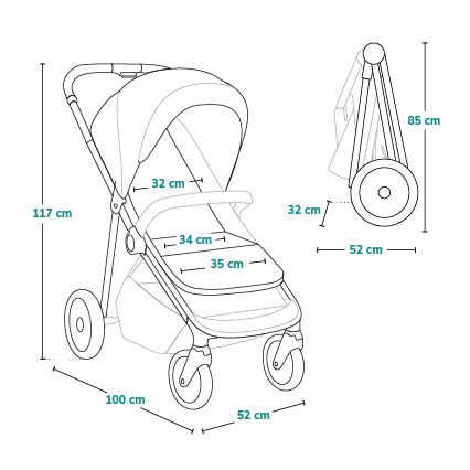 Lionelo - Sportinis vežimėlis EMMA ONE smėlio spalvos