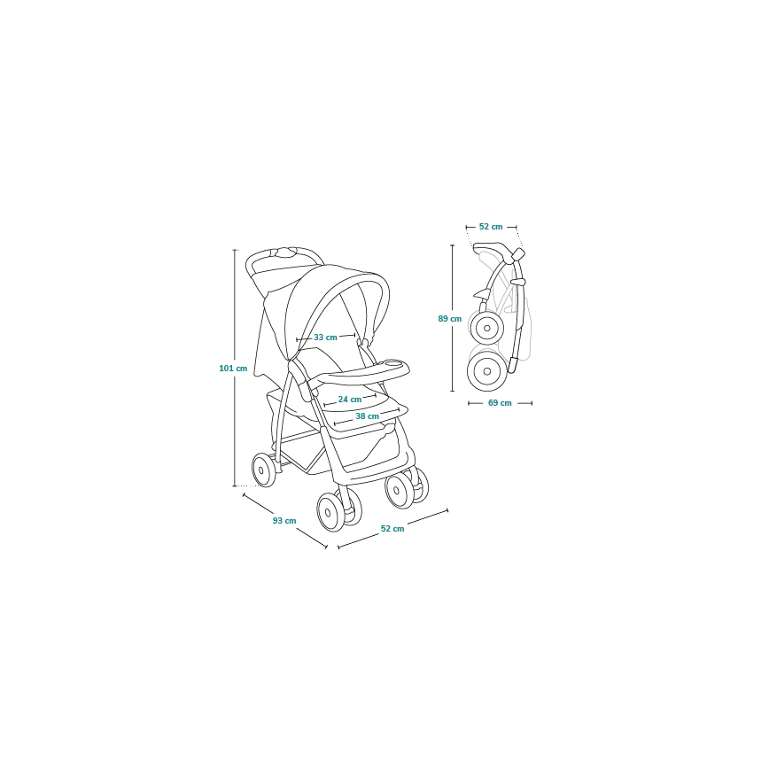 Lionelo - sportinis vežimėlis EMMA PLUS plytų/juoda