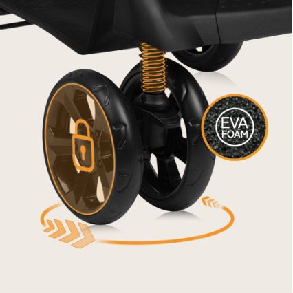 Lionelo - sportinis vežimėlis EMMA PLUS smėlinė/juoda