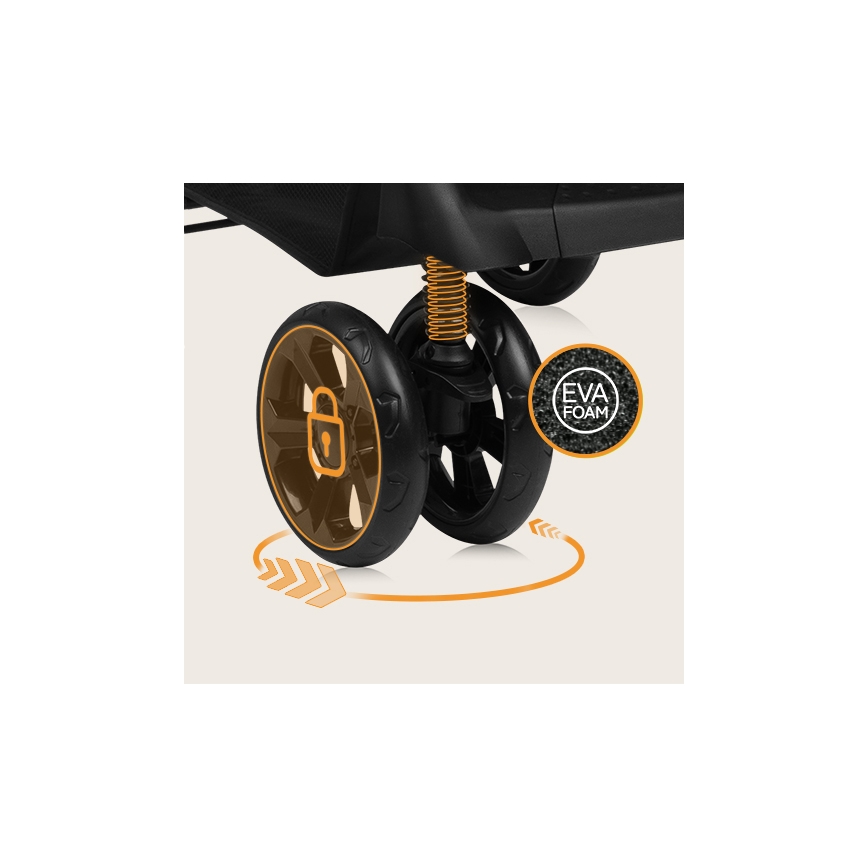 Lionelo - sportinis vežimėlis EMMA PLUS smėlinė/juoda