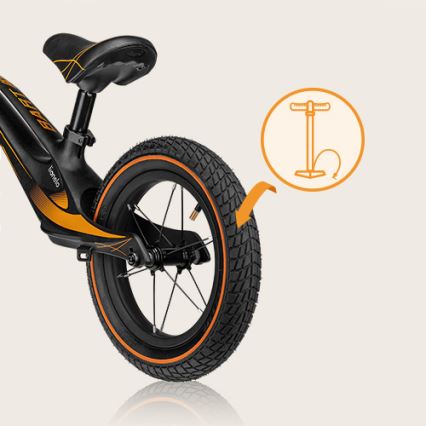 Lionelo - Stumiamas dviratis BART AIR juoda/oranžinė