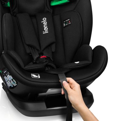 Lionelo - Sukama autokėdutė su baze LAVENDER i-Size 76-150 cm Juodas Carbon