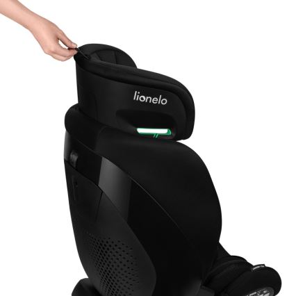 Lionelo - Sukama autokėdutė su baze LAVENDER i-Size 76-150 cm Juodas Carbon