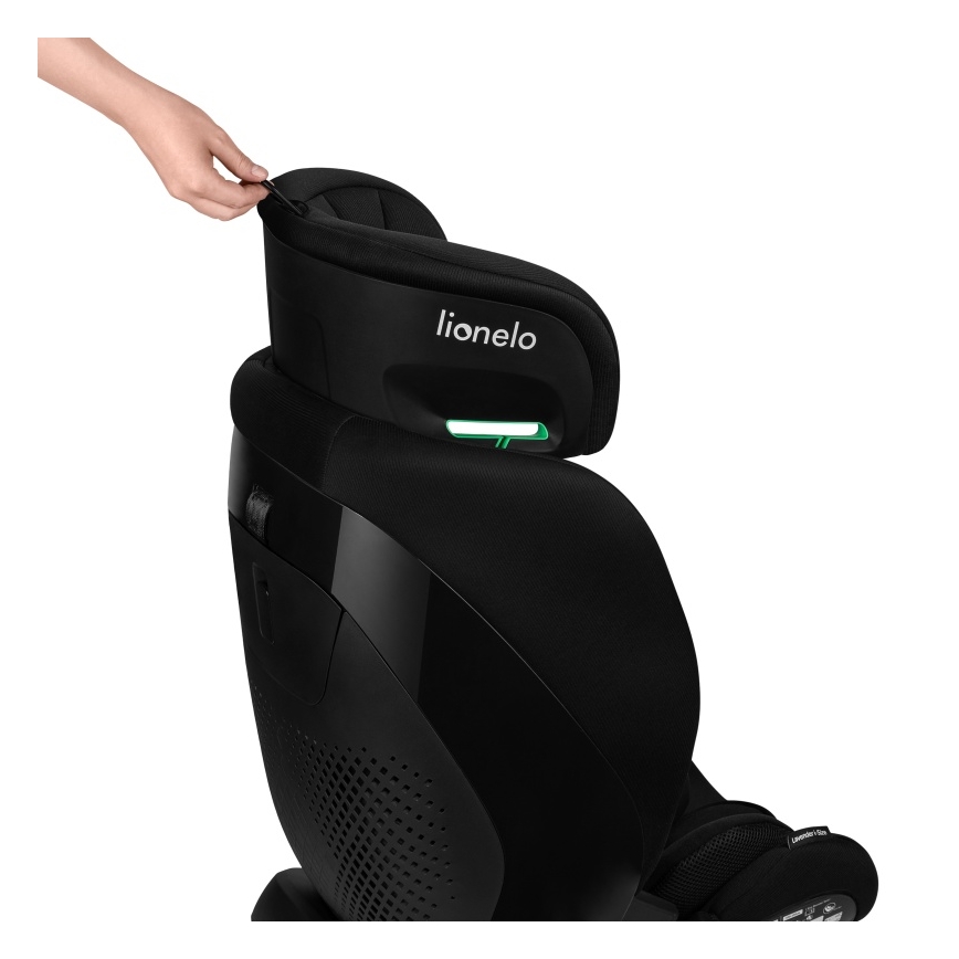 Lionelo - Sukama autokėdutė su baze LAVENDER i-Size 76-150 cm Juodas Carbon