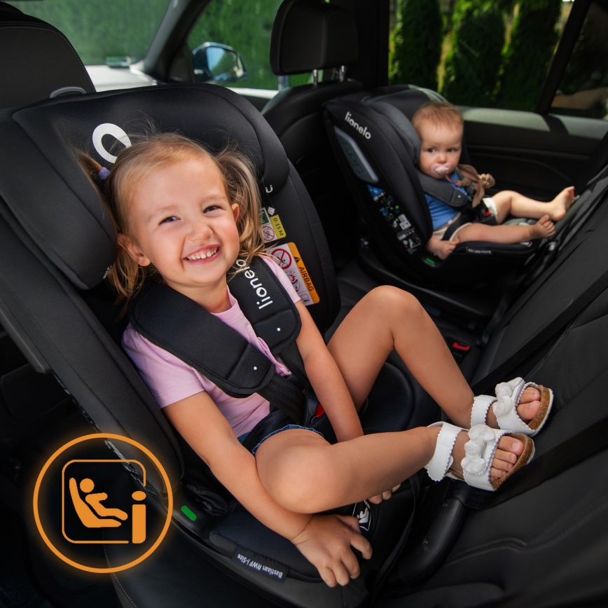 Lionelo - Sukama automobilinė kėdutė su baze BASTIAAN i-Size 40-150 cm Black Carbon