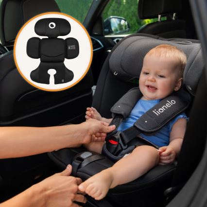 Lionelo - Sukama automobilinė kėdutė su baze BASTIAAN i-Size 40-150 cm Black Carbon