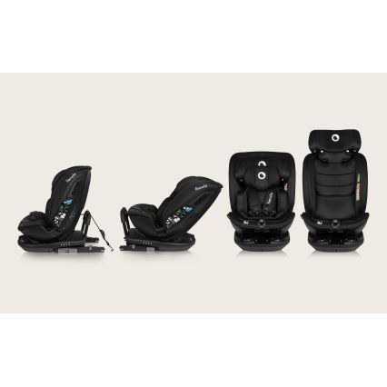 Lionelo - Sukama automobilinė kėdutė su baze BASTIAAN i-Size 40-150 cm Black Carbon