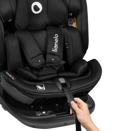 Lionelo - Sukama automobilinė kėdutė su baze BASTIAAN i-Size 40-150 cm Black Carbon