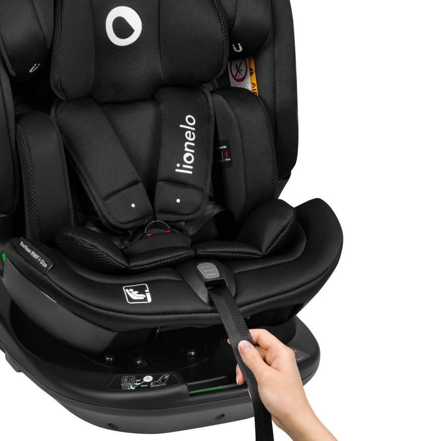 Lionelo - Sukama automobilinė kėdutė su baze BASTIAAN i-Size 40-150 cm Black Carbon