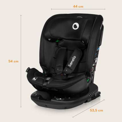 Lionelo - Sukama automobilinė kėdutė su baze BASTIAAN i-Size 40-150 cm Black Carbon