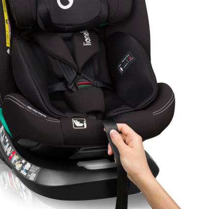 Lionelo - Pasukama automobilinė kėdutė su baze BASTIAAN ONE i-Size 40-150 cm Black Carbon