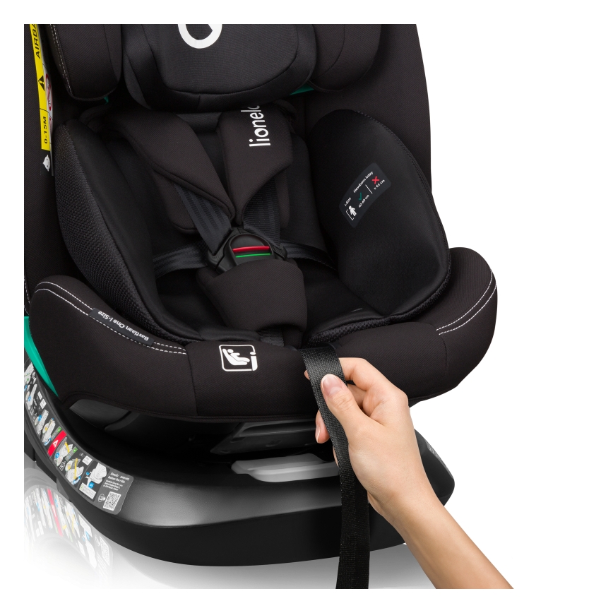 Lionelo - Pasukama automobilinė kėdutė su baze BASTIAAN ONE i-Size 40-150 cm Black Carbon