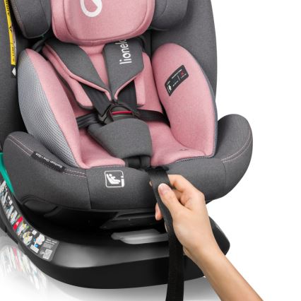 Lionelo - pasukama automobilinė kėdutė su baze BASTIAAN ONE i-Size 40-150 cm rožinė
