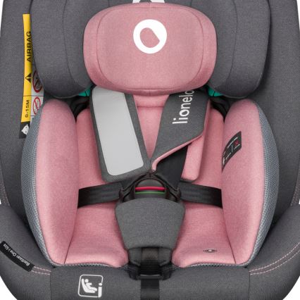 Lionelo - pasukama automobilinė kėdutė su baze BASTIAAN ONE i-Size 40-150 cm rožinė