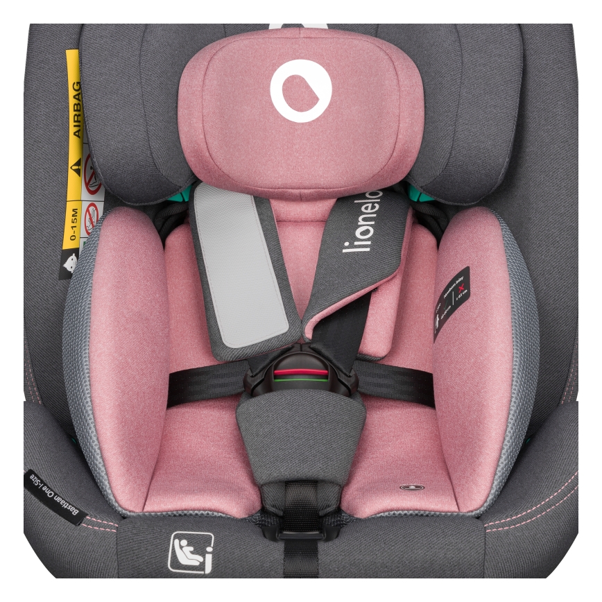 Lionelo - pasukama automobilinė kėdutė su baze BASTIAAN ONE i-Size 40-150 cm rožinė