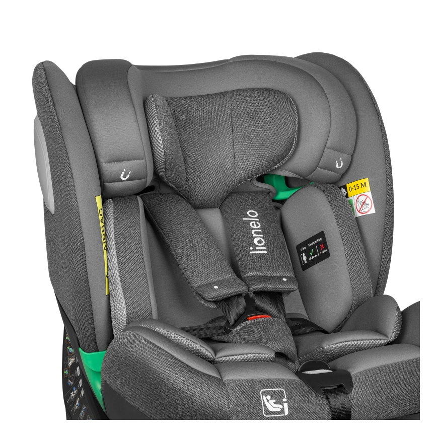 Lionelo - Sukama automobilinė kėdutė su baze BRAAM i-Size 40-150 cm akmens pilka