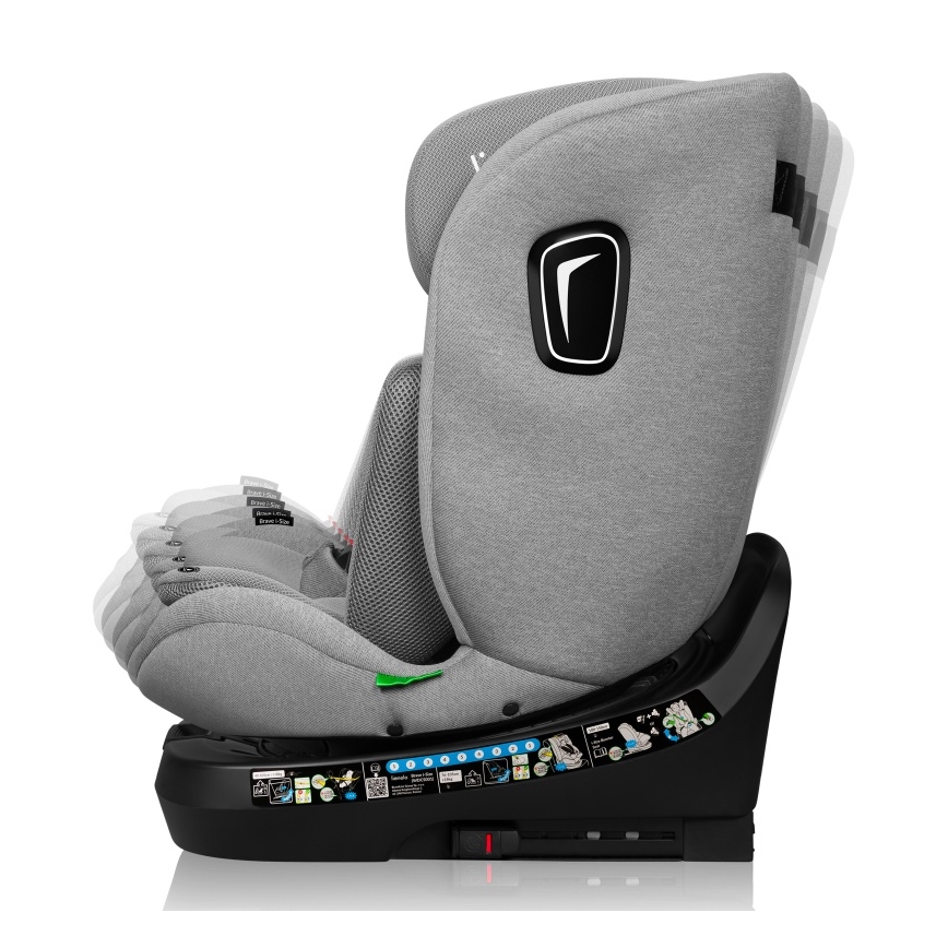 Lionelo - Sukama automobilinė kėdutė su baze BRAVE i-Size 40-150 cm Pilkas akmuo