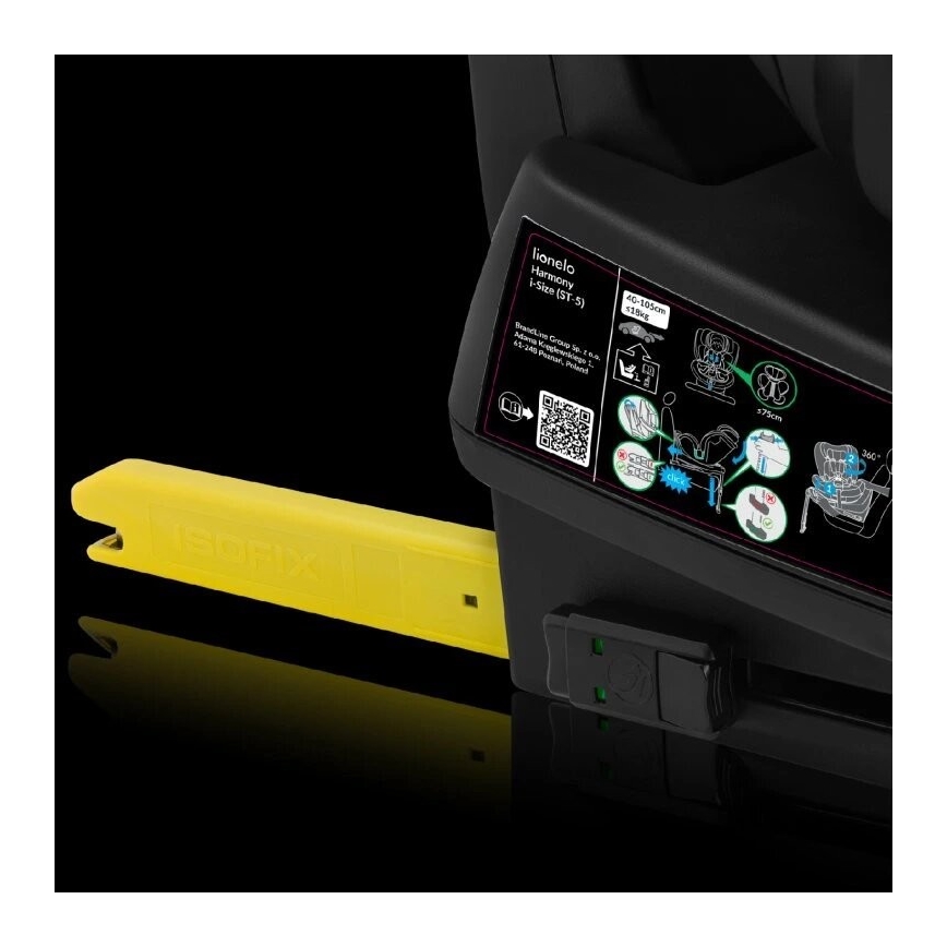 Lionelo - Sukama automobilinė kėdutė su baze HARMONY i-Size 40-150 cm juoda