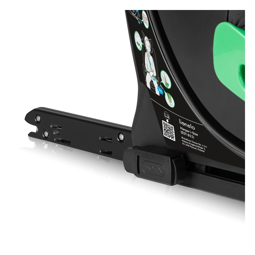 Lionelo - Sukama automobilinė kėdutė su baze HARPER i-Size 76-150 cm Black Carbon