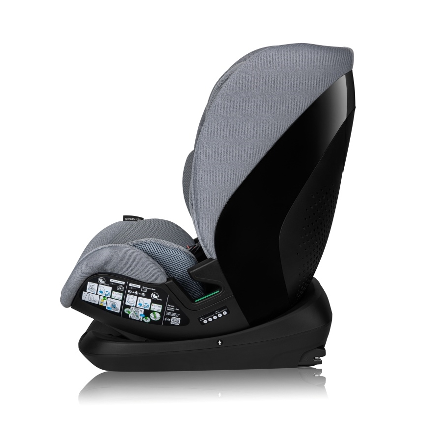 Lionelo - Sukama automobilinė kėdutė su baze LAVENDER i-Size 76-150 cm akmens pilka