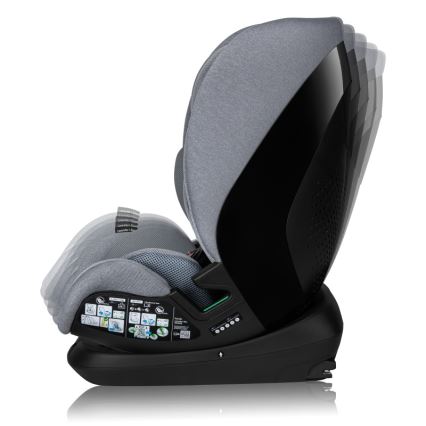 Lionelo - Sukama automobilinė kėdutė su baze LAVENDER i-Size 76-150 cm akmens pilka