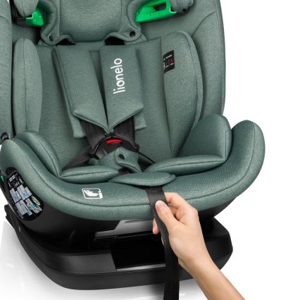 Lionelo - Pasukama automobilinė kėdutė su baze LAVENDER i-Size 76-150 cm pistacijų žalia