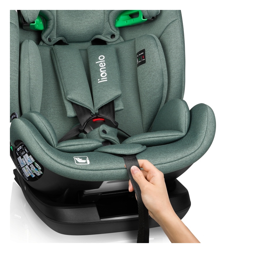 Lionelo - Pasukama automobilinė kėdutė su baze LAVENDER i-Size 76-150 cm pistacijų žalia