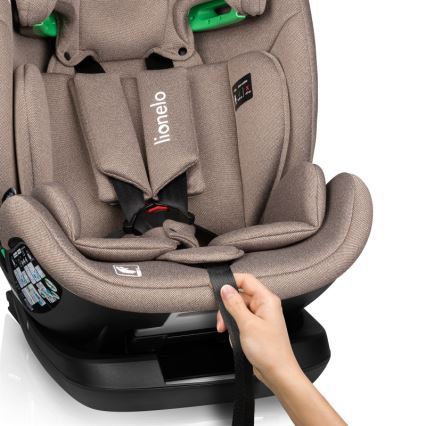 Lionelo - Sukama automobilinė kėdutė su baze LAVENDER i-Size 76-150 cm, smėlio latte
