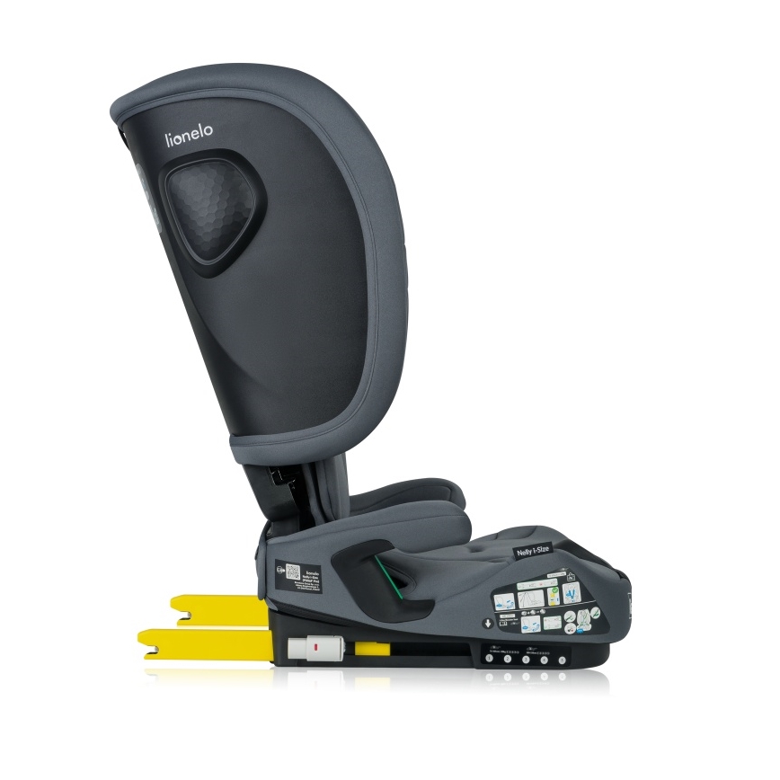 Lionelo - Sulankstoma vaikiška automobilinė kėdutė NELLY i-Size 76-150 cm grafito pilka