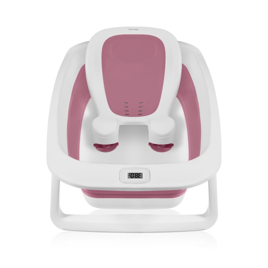 Lionelo - Sulankstoma vaikiška vonelė su termometru BABY BUBBLE 2x LR44 Rožinė magnolija