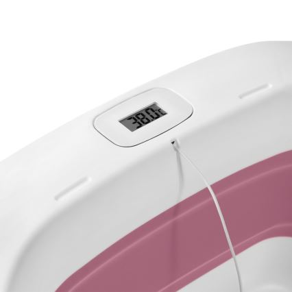 Lionelo - Sulankstoma vaikiška vonelė su termometru BABY BUBBLE 2x LR44 Rožinė magnolija