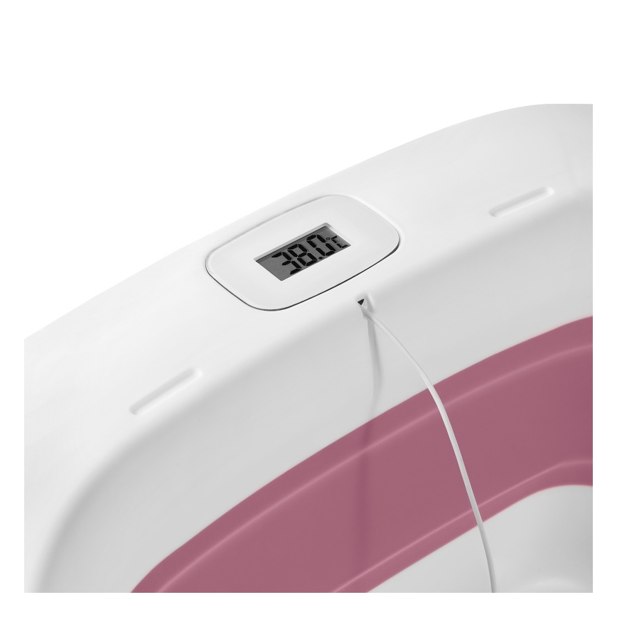 Lionelo - Sulankstoma vaikiška vonelė su termometru BABY BUBBLE 2x LR44 Rožinė magnolija