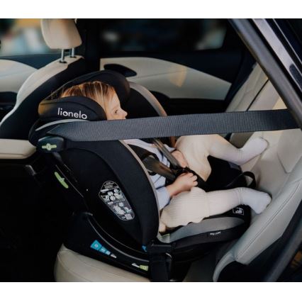 Lionelo - Vaikiška automobilinė kėdutė AART i-Size 40-150 cm juoda/pilka