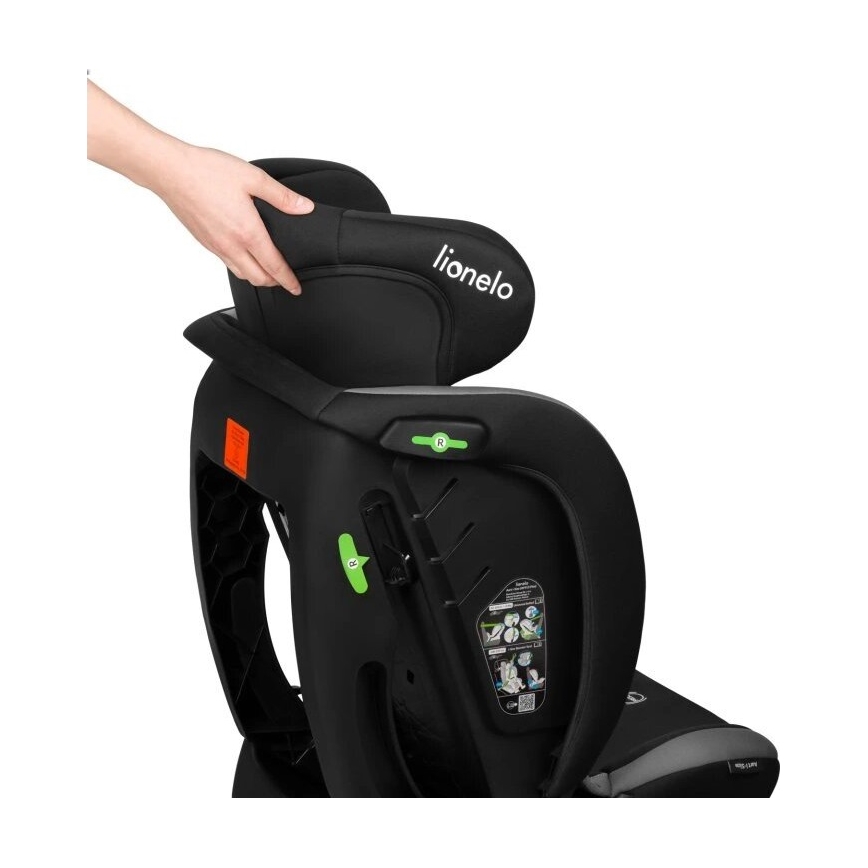 Lionelo - Vaikiška automobilinė kėdutė AART i-Size 40-150 cm juoda/pilka