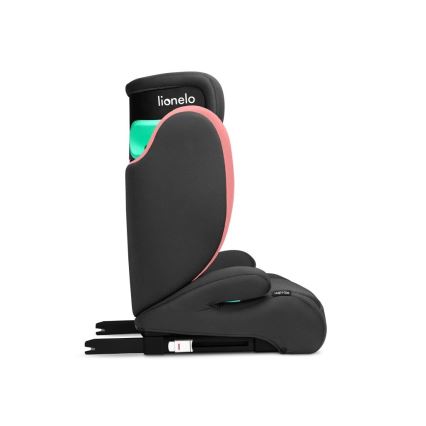 Lionelo - Vaikiška automobilinė kėdutė HUGO i-Size 100-150 cm juoda/rožinė