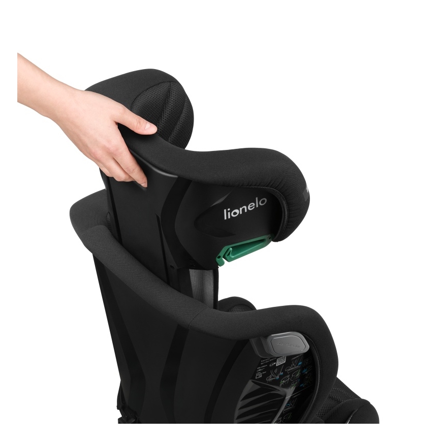 Lionelo - Vaikiška automobilinė kėdutė IGO i-Size 100-150 cm Juoda Carbon