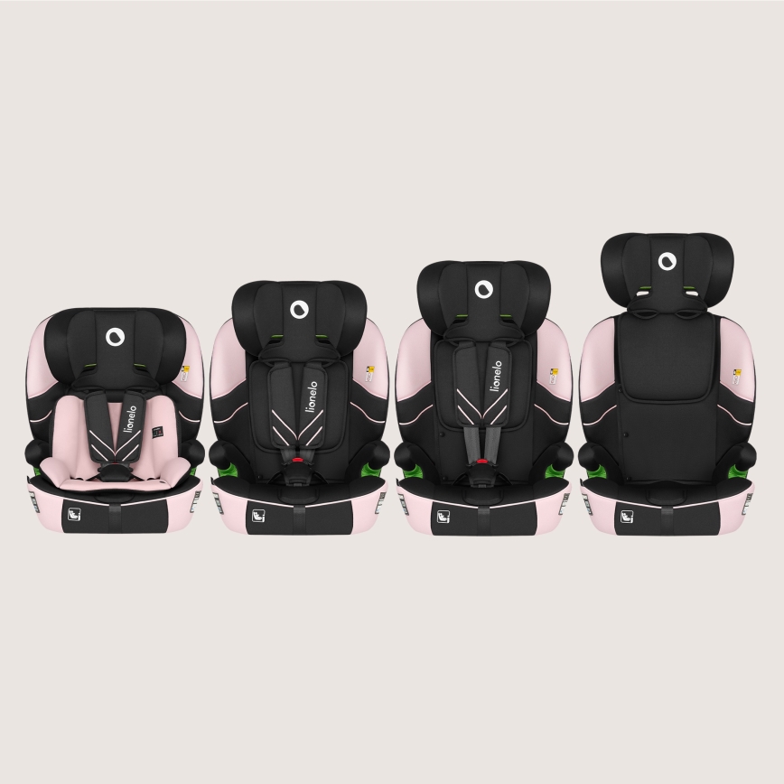 Lionelo - vaikiška automobilinė kėdutė LEVI FIX i-Size 76-150 cm Pink Baby