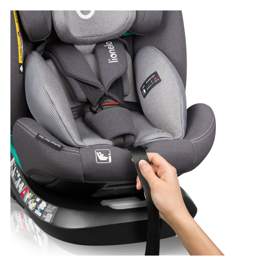 Lionelo - pasukama automobilinė kėdutė su baze BASTIAAN ONE i-Size 40-150 cm, pilka (Grey Stone)