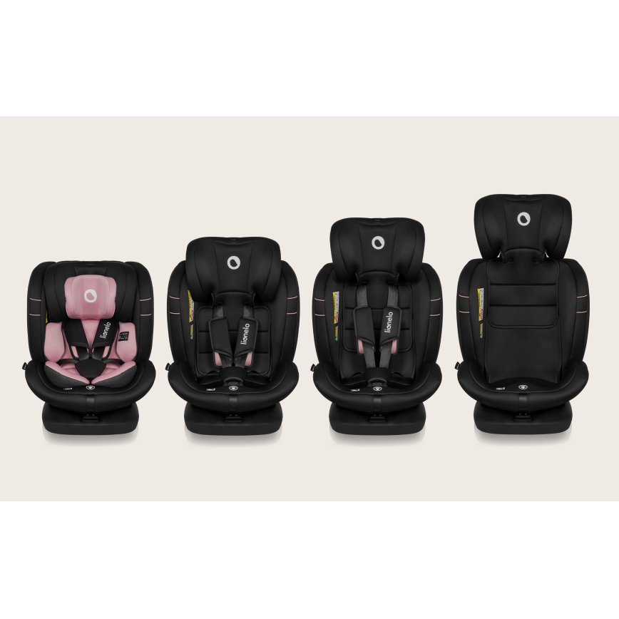 Lionelo - vaikiška automobilinė kėdutė su pasukama baze BASTIAAN i-Size 40-150 cm rožinė