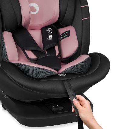 Lionelo - vaikiška automobilinė kėdutė su pasukama baze BASTIAAN i-Size 40-150 cm rožinė
