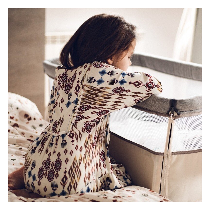 Lionelo - Vaikiška lovelė 3in1 LEONIE pilka/smėlio