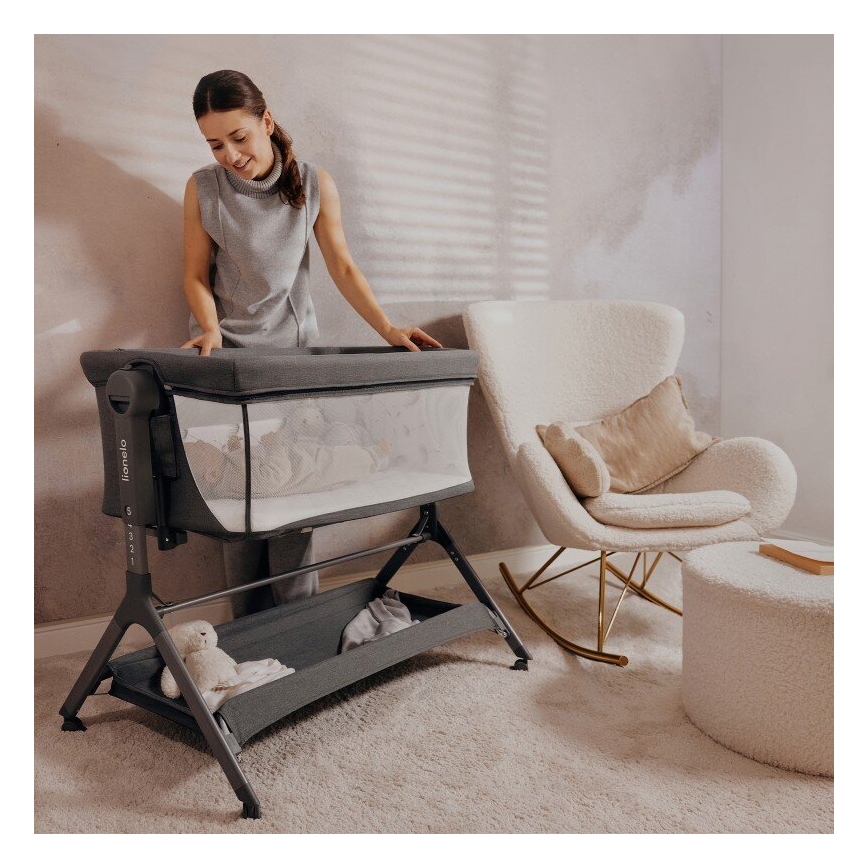 Lionelo - Vaikiška lovelė 3in1 LEONIE PLUS, pilka