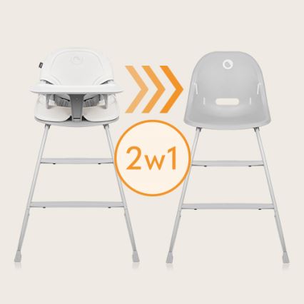 Lionelo - Vaikiška maitinimo kėdutė 2in1 DALIA balta/pilka