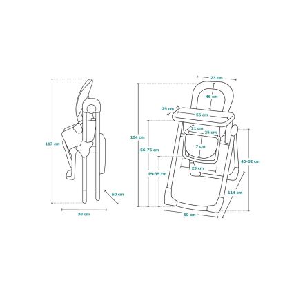 Lionelo - Vaikiška maitinimo kėdutė LINN PLUS balta/smėlinė