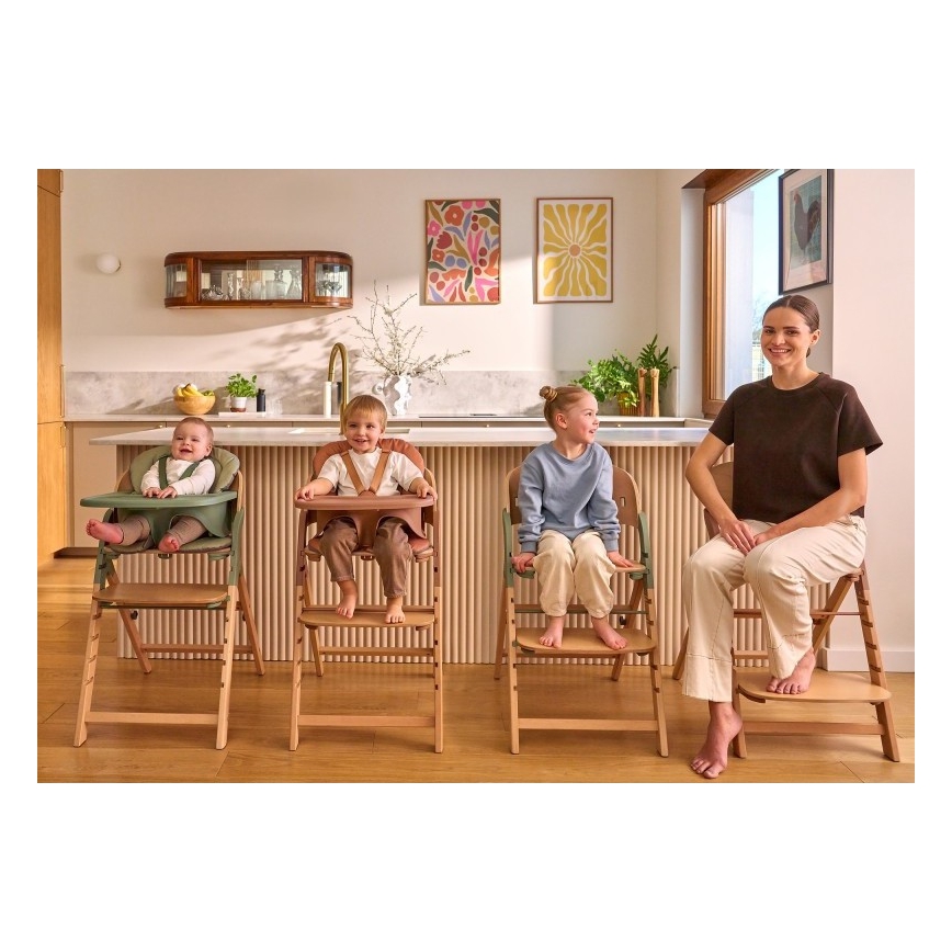 Lionelo - Vaikiška valgomojo kėdė 3 viename MEGAN Grey Wood