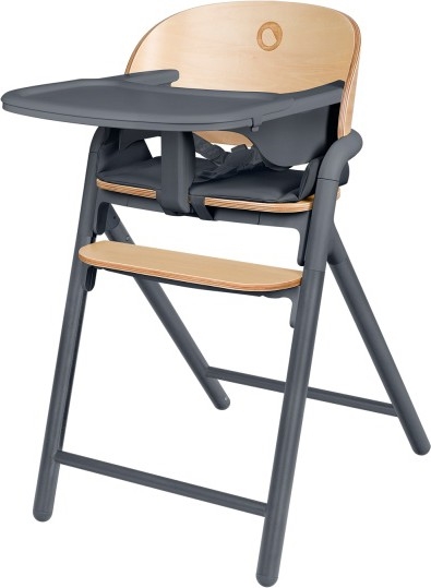 Lionelo - Vaikiška valgomojo kėdė 3in1 CELIA Pilka mediena